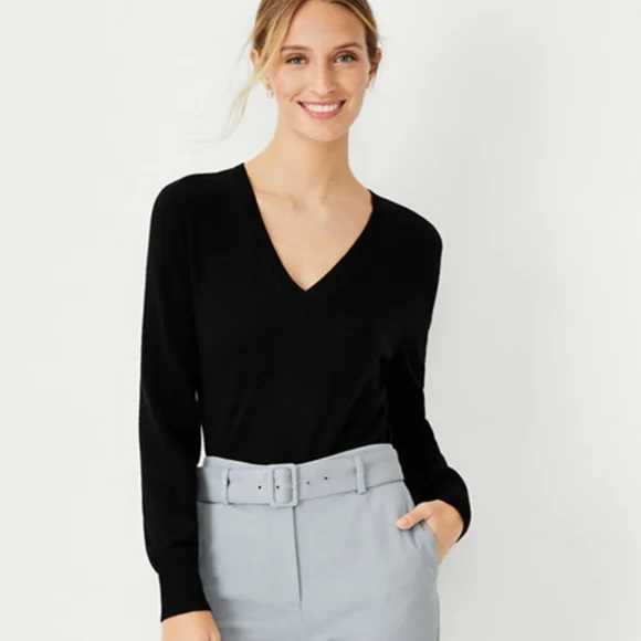 Pull Sans Manches Ann Taylor - 100% Cachemire Lavande - Perles De Cristal - Taille S